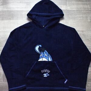 Vintage Disney Eeyore Fleece Hoodie Embroidered Winnie Pooh Size M Small